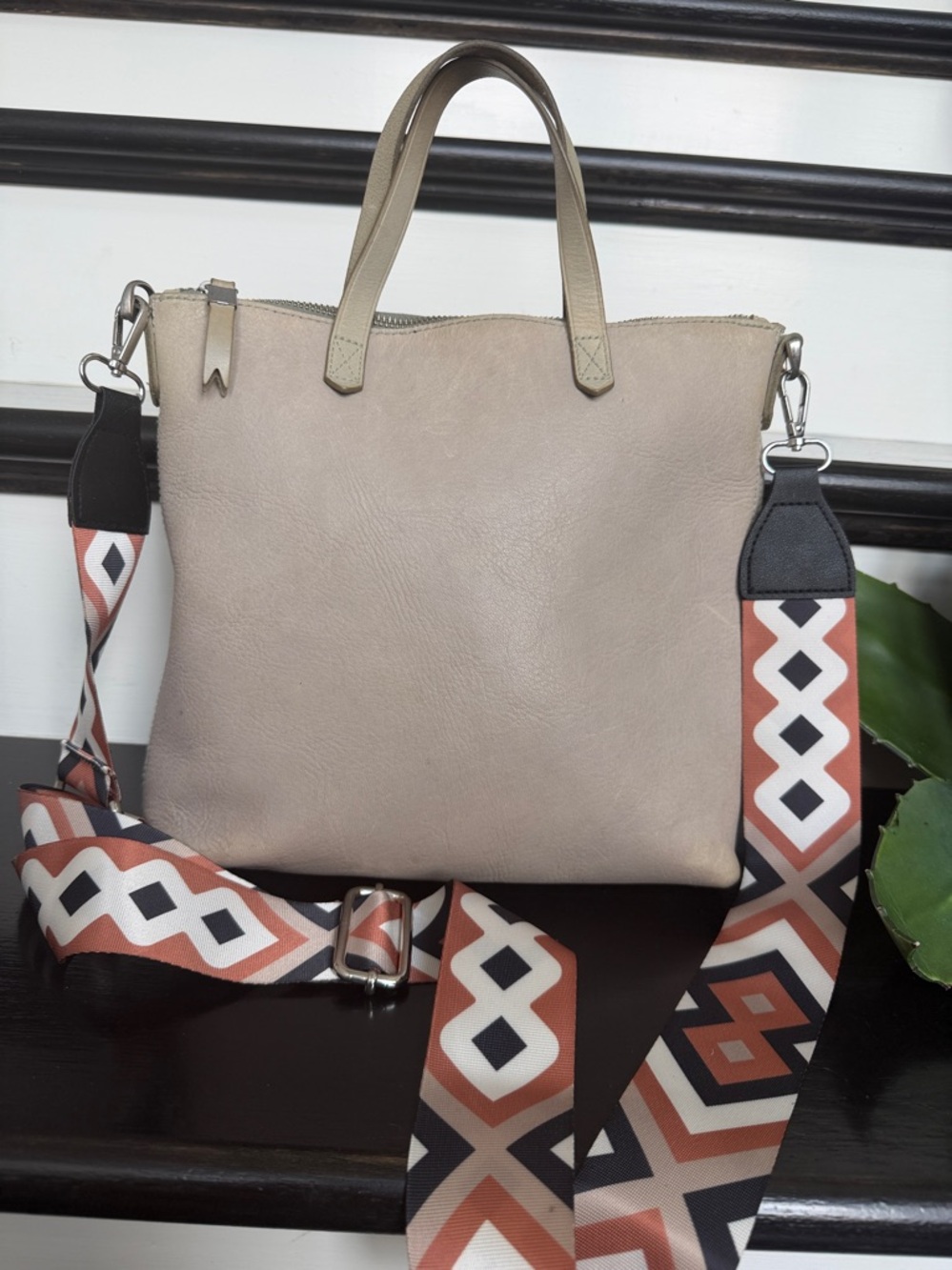 Madewell Mini Transport Crossbody shoulder purse tote neutral.